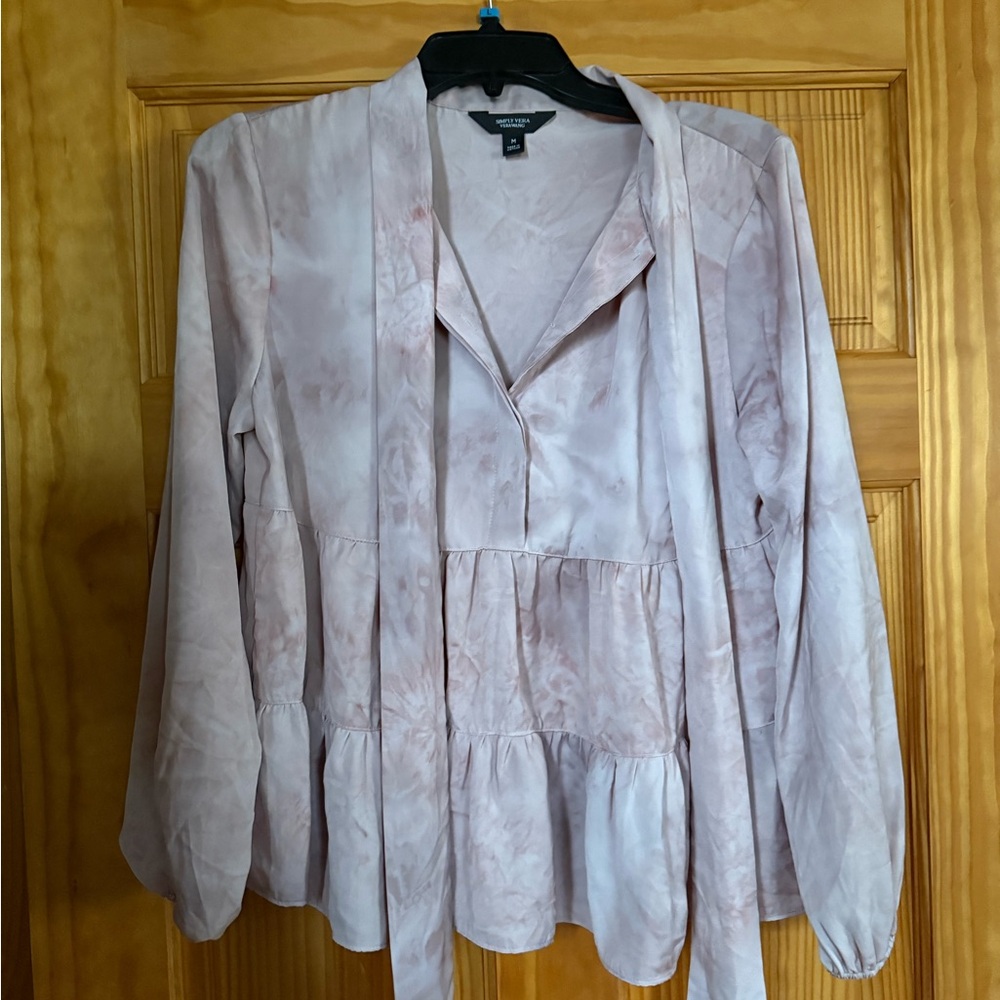 Simply Vera Vera Wang Blush Tie-Front Blouse